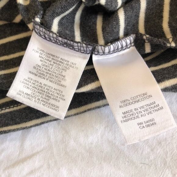 Jones NY Signature Top Women's Crew Neck XL Gray/White Striped Long Sleeve - Picture 4 of 7